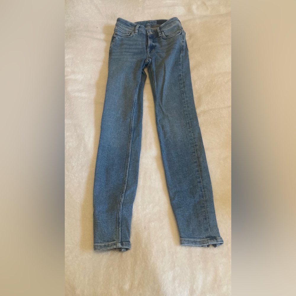 All Saints Grace skinny zip jeans size 24